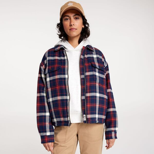 【送料無料】 アルパインデザイン レディース ジャケット・ブルゾン アウター Alpine Design Women's Sherpa Lined Full Zip Shirt Jacket Navy Trail Ridge Plaid