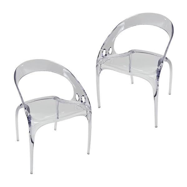 アクリル ダイニングチェア チェア 椅子 chair 2脚 耐荷重約150kg 透明 クリア スケルトン インテリア 家具 アクリル樹脂 リビング ダイニング シンプル おしゃれ 北欧風 スタイリッシュ 1人掛け 背もたれ acchair37 クリア