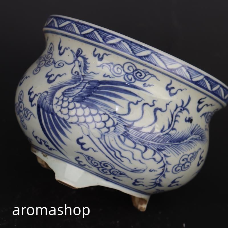 青花五良大甫香炉 香道具 景徳鎮 陶磁器 装飾品 現代工芸品美術品 置物 青花五良大甫香炉 香道具 景徳鎮 陶磁器 装飾品 現代工芸品美術