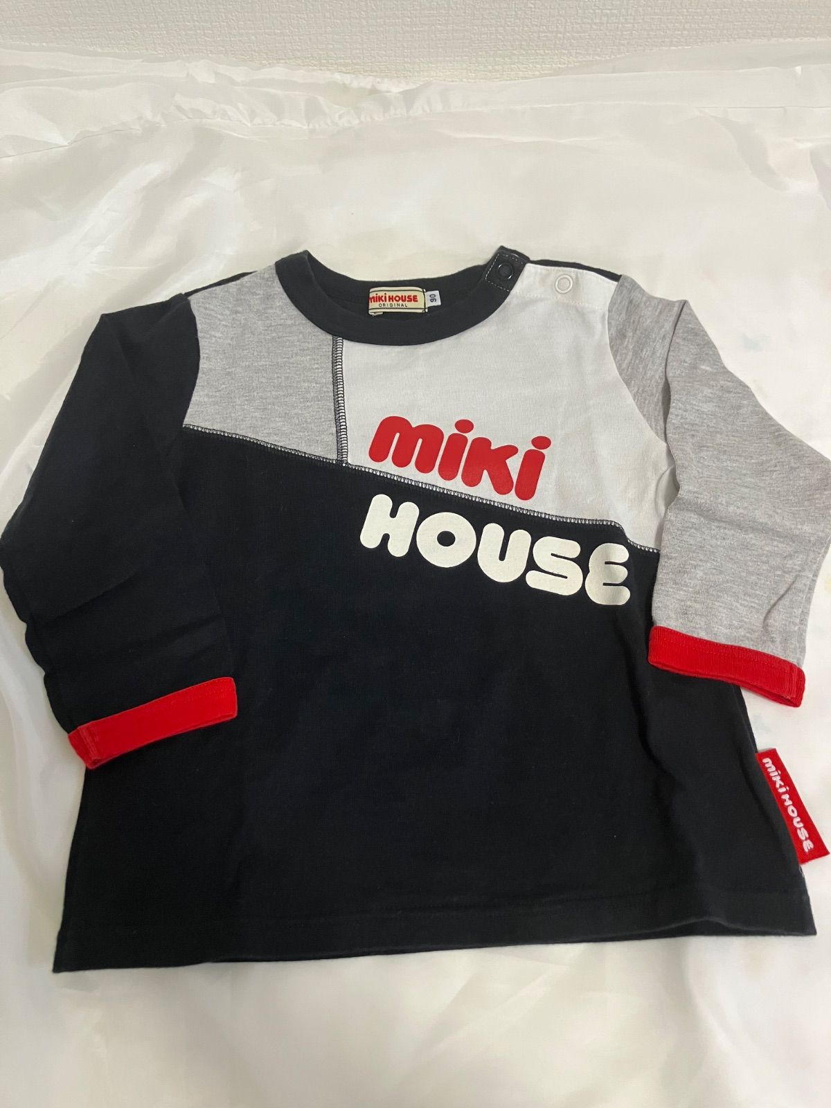 104ミキハウスmikihouse 90 size ロゴセット パンツ前刺繍 バックロゴ