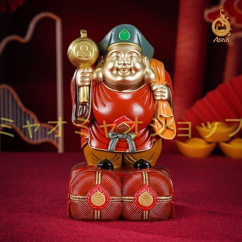 金運！ 大黒天 木彫 広葉樹 七福神 彫刻 コレクター 金運！ 大黒天 木彫 広葉樹 七福神 彫刻 コレクター