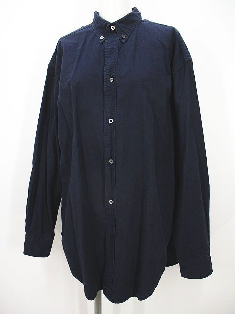 未使用品 Lisiere L'Appartement リジェール アパルトモン MADE BY Americana 長袖 シャツ ブラウス ONE 紺系 ネイビー 無地 ボタンダウン Lisiere L'Appartement リジェール アパルトモン MADE BY