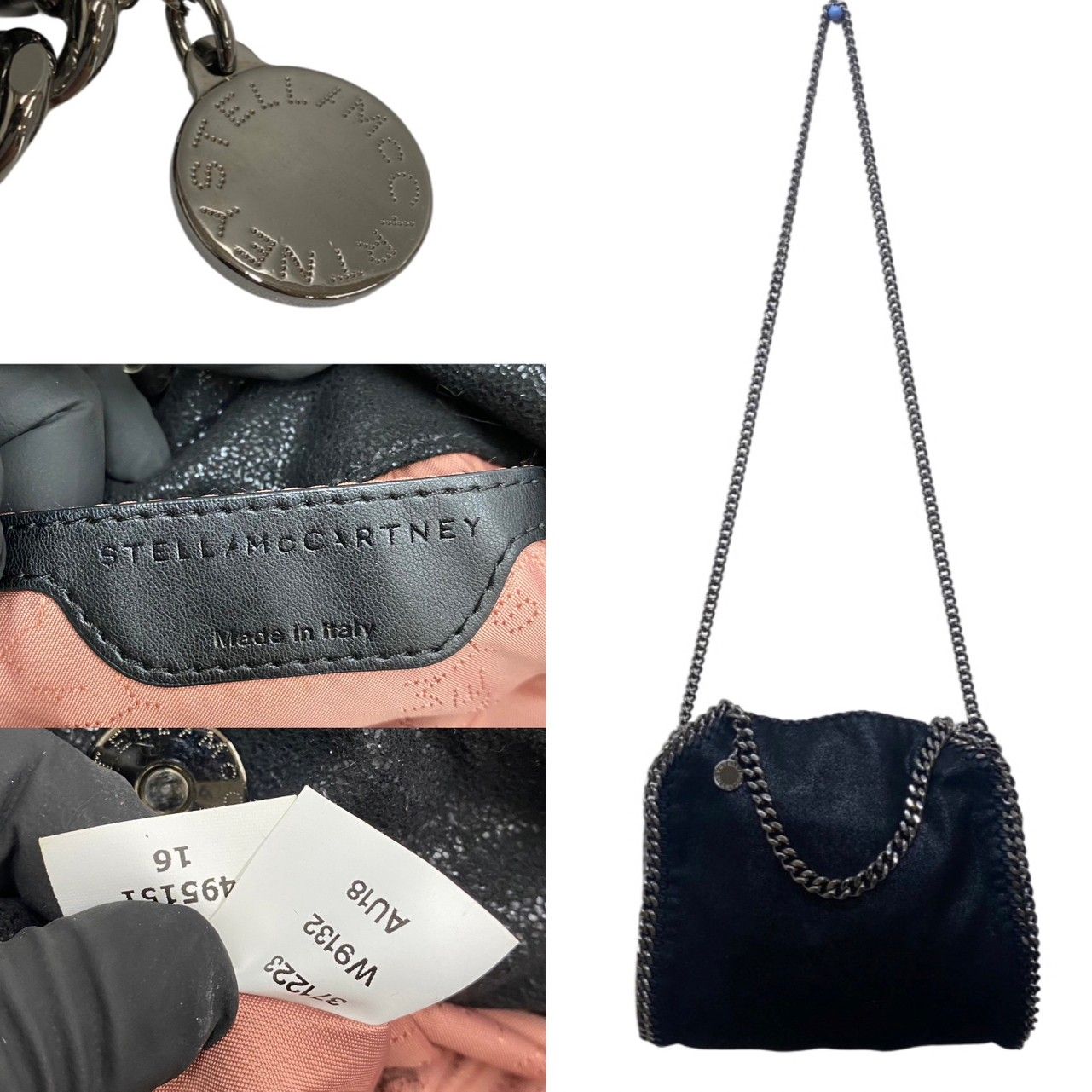 極 美品 Stella McCartney ステラマッカートニー ファラベラ レザー 本革 チェーン 2way ハンドバッグ ショルダーバッグ ブラック 34475