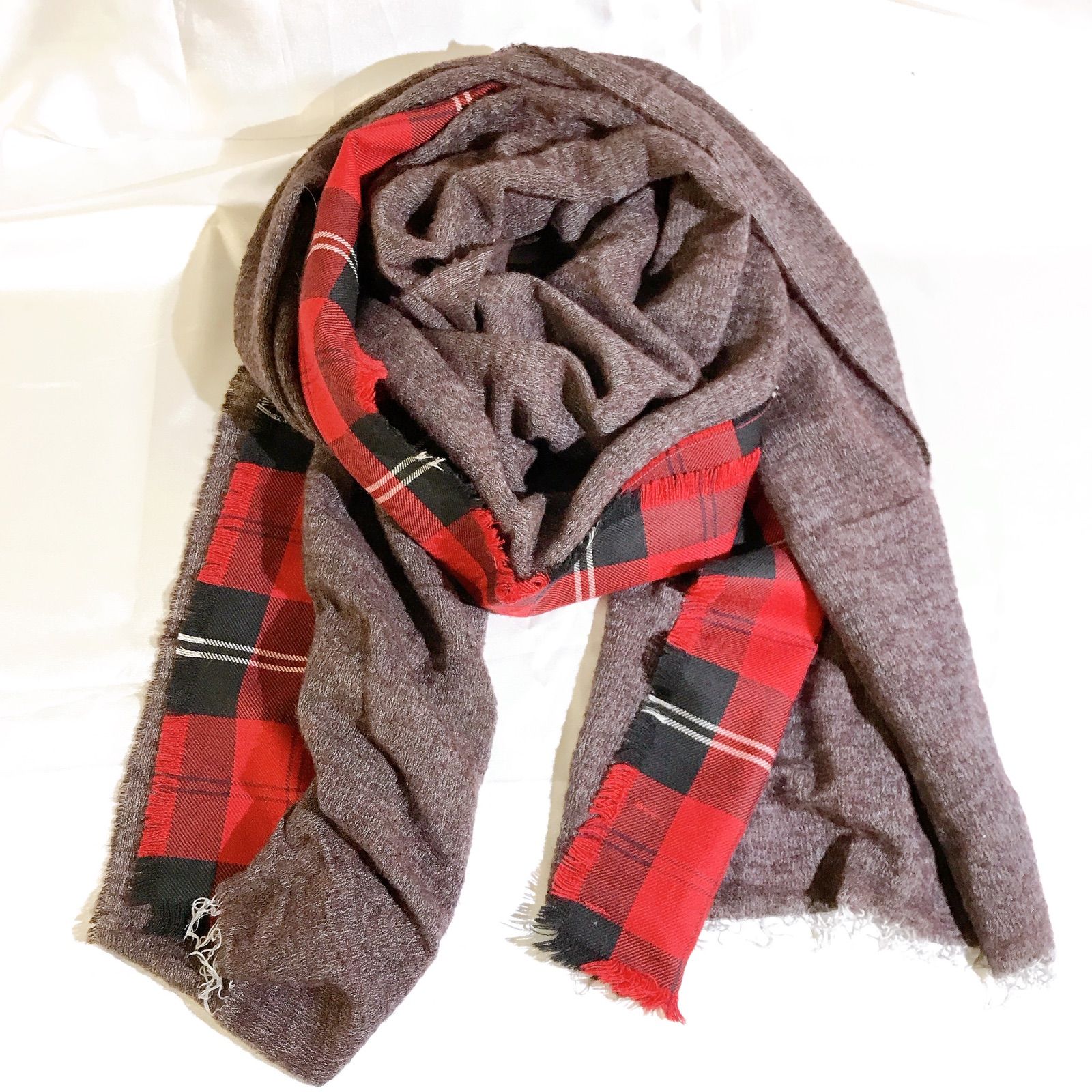美品】 fil d'araignee wool nylon stall muffler フィルダレニエ