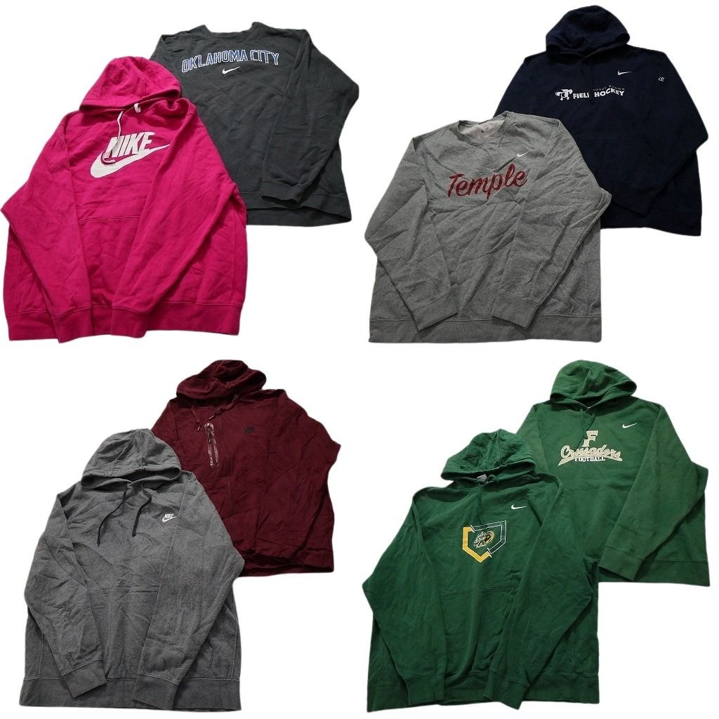 古着卸 まとめ売り ナイキ NIKE スウェット 8枚セット メンズ 2XL |3XL センターロゴ スウォッシュ フーディー 古着 NC0988