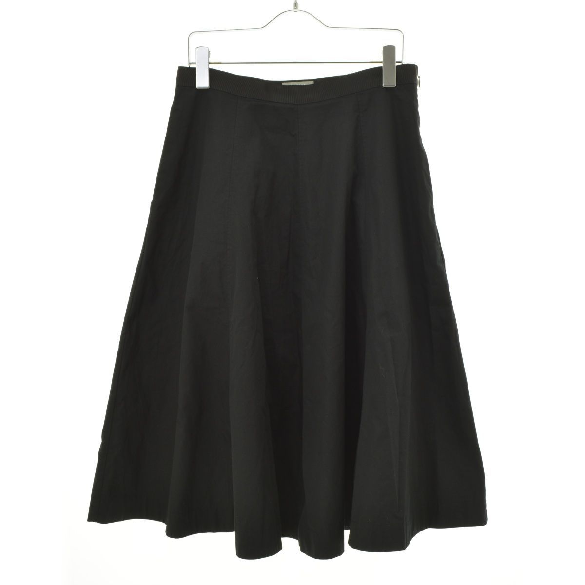 上質 マーガレットハウエル 毛100%フレアスカート 日本製 チャコールグレー MARGARET HOWELL マーガレットハウエル *コットンウールプリーツ