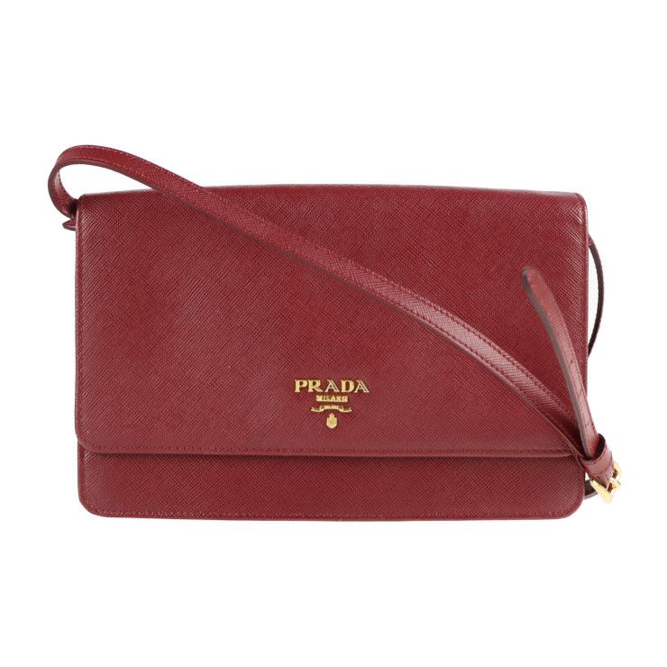 PRADA プラダ ショルダーバッグ 1M1361 サフィアーノレザー ボルドー系 ...