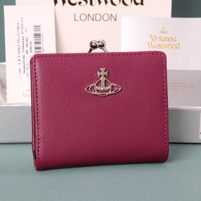 ★極美品★ヴィヴィアンウエストウッド　折り財布　三つ折り　がま口　レッド ヴィヴィアンウエストウッド 三つ折り財布 コンパクト財布