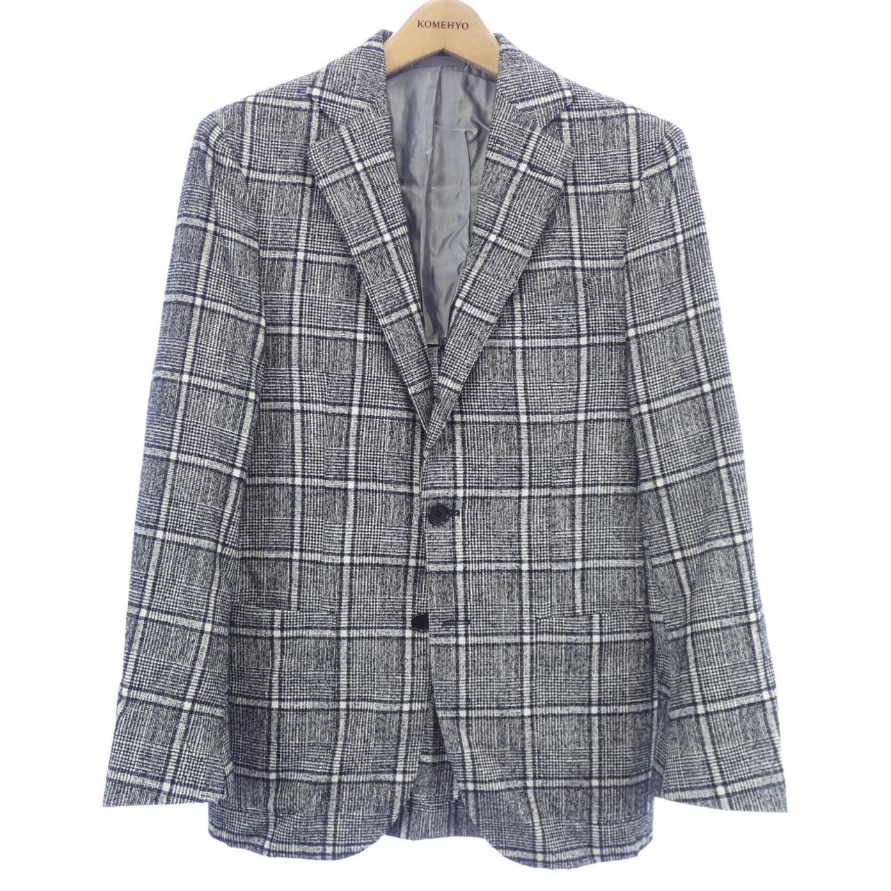 美品de petrillo デ ペトリロ グレンチェックジャケットグリーン 48 美品de petrillo デ ペトリロ グレンチェックジャケットグリーン