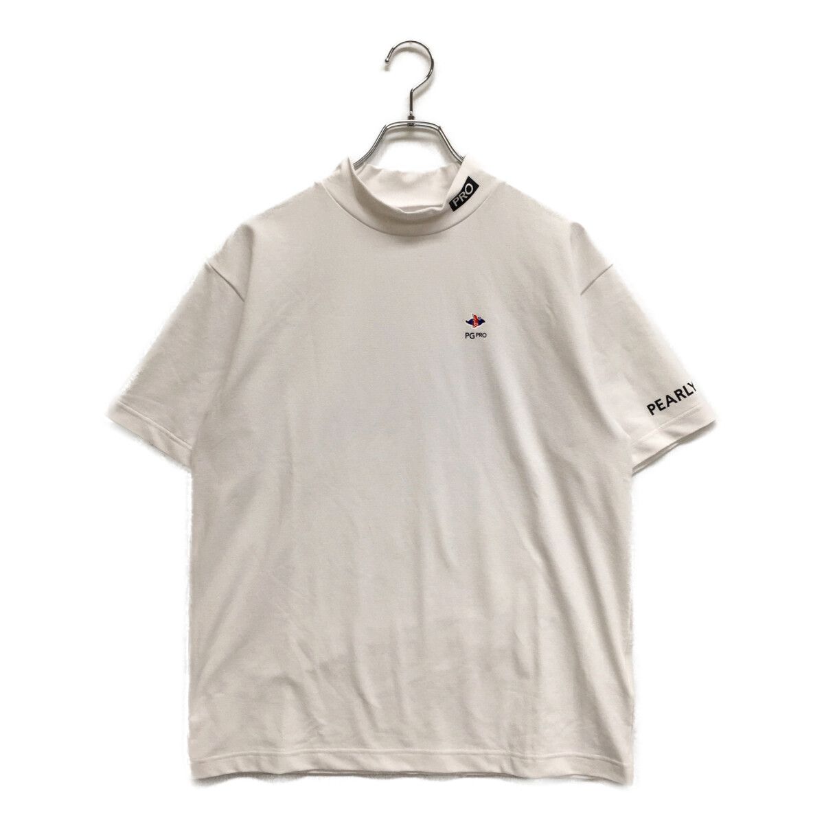 メンズ パーリーゲイツ PEARLY GATES 半袖シャツ 4 M ホワイト モックネック ブランドロゴ