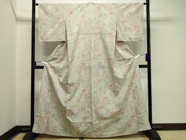 平和屋着物▽男性　紬　単衣　霞文　正絹　逸品　CAAW2826ut 平和屋着物▽男性 紬 単衣 霞文 正絹 逸品 CAAW2826ut