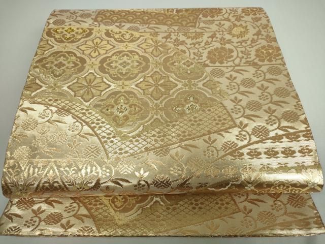 平和屋着物◎六通柄袋帯 道長蜀江花文 金糸 正絹 逸品