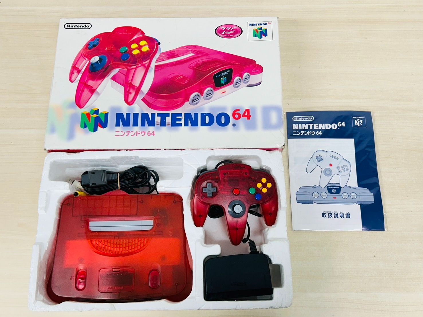 即日発送 Nintendo 64 本体 クリアレッド 任天堂 TG-6