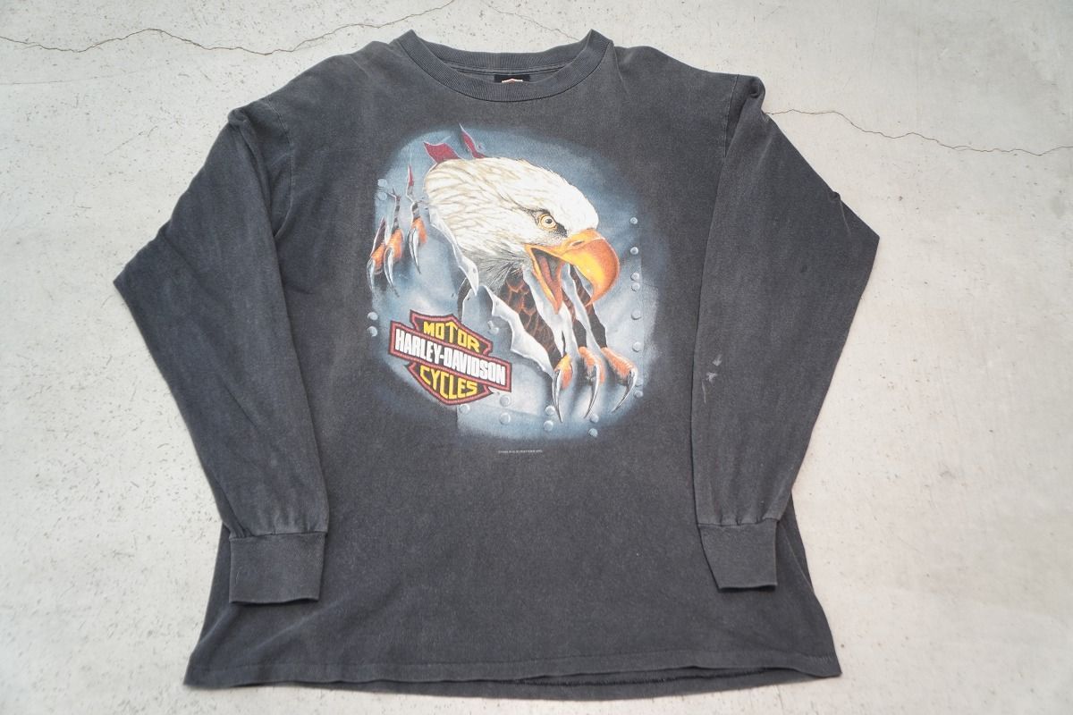 正規 90s Harley-Davidson ハーレーダビットソン イーグル 長袖 T