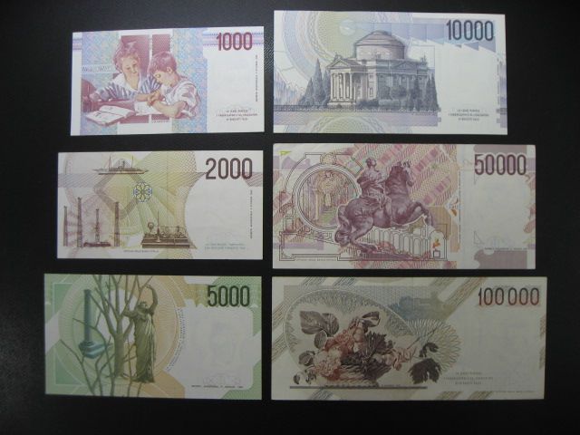 1170イタリア□紙幣□旧紙幣□1000リラ□2000リラ□5000リラ
