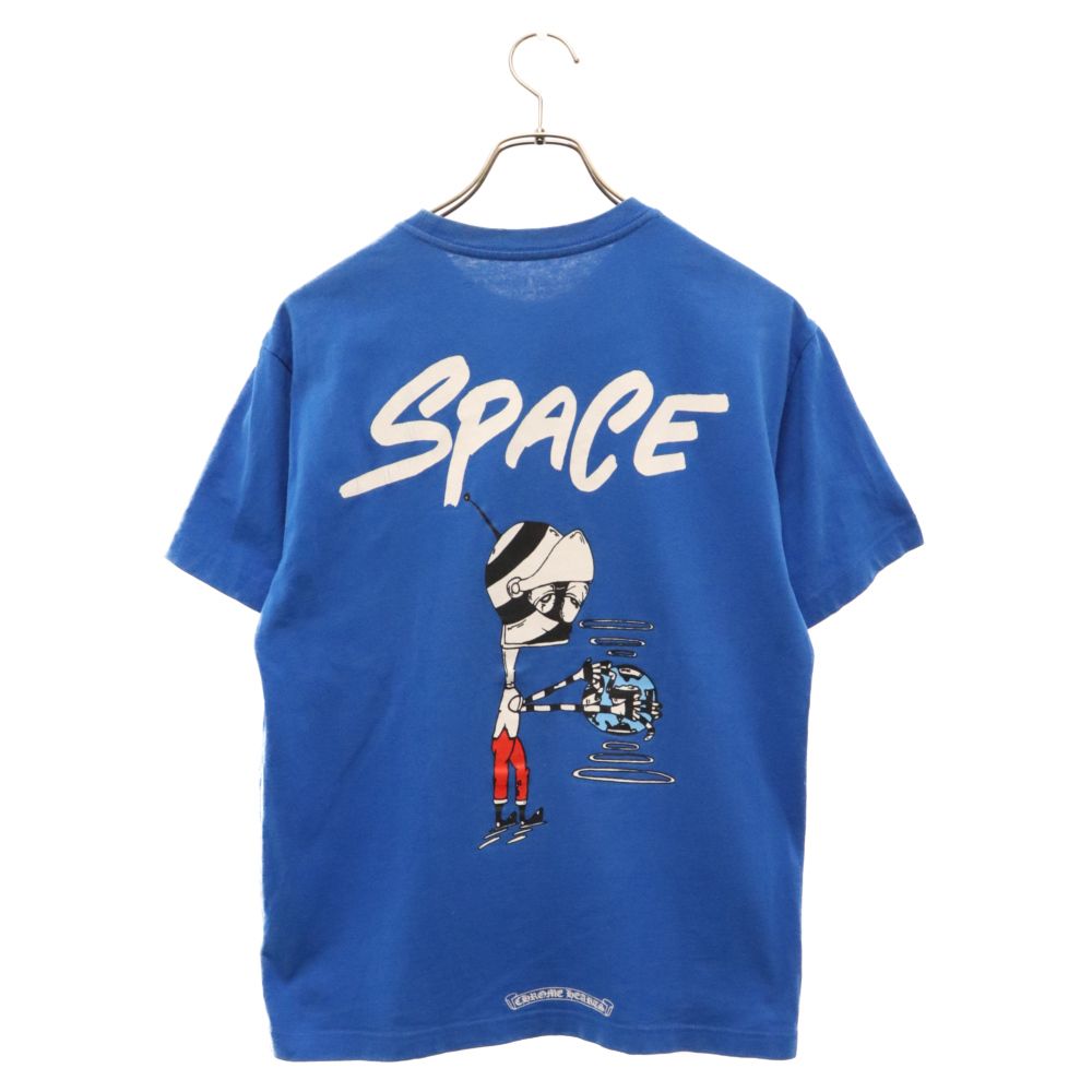 CHROME HEARTS (クロムハーツ) 20SS×MATTY BOY PPO Space Tee×マッティボーイ スペースプリントクルーネック半袖Tシャツ ブルー