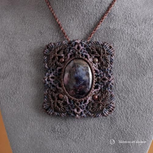 スギライト マクラメ ネックレス チャロアイト カイヤナイト