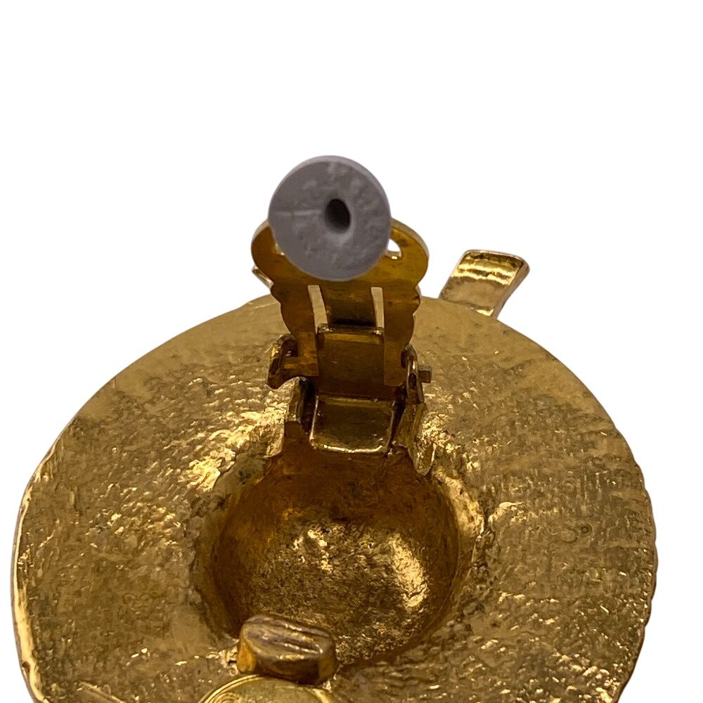 CHANEL/シャネル 麦わら帽子モチーフ GP イヤリング ゴールド