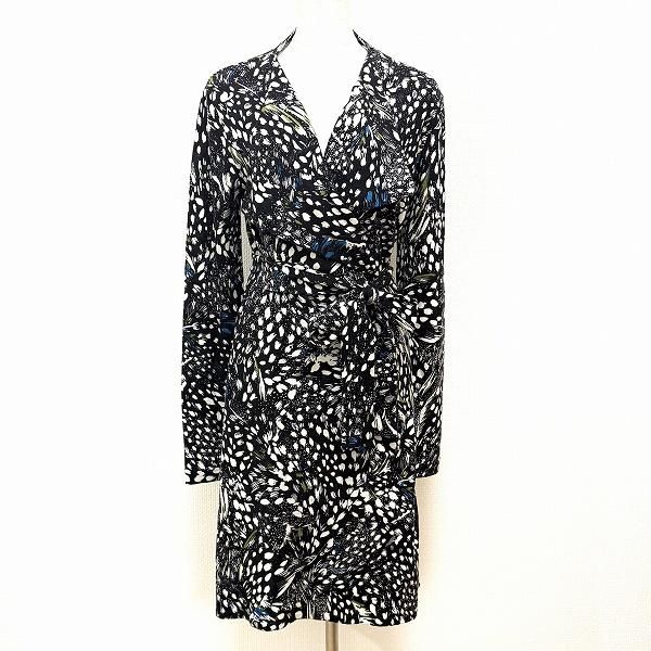 wnc ダイアンフォンファステンバーグ DVF ワンピース M 黒系 白 ニット