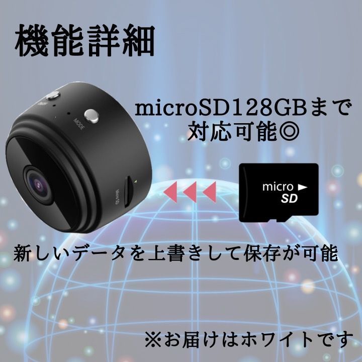 超小型防犯カメラ 1080P高画質 長時間 夜間撮影 遠隔操作 WIFI