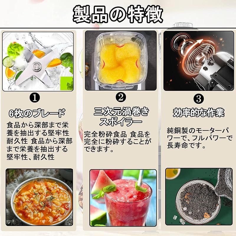 ミキサー 業務用ミキサー スムージー ジューサー ブレンダー 110V 多