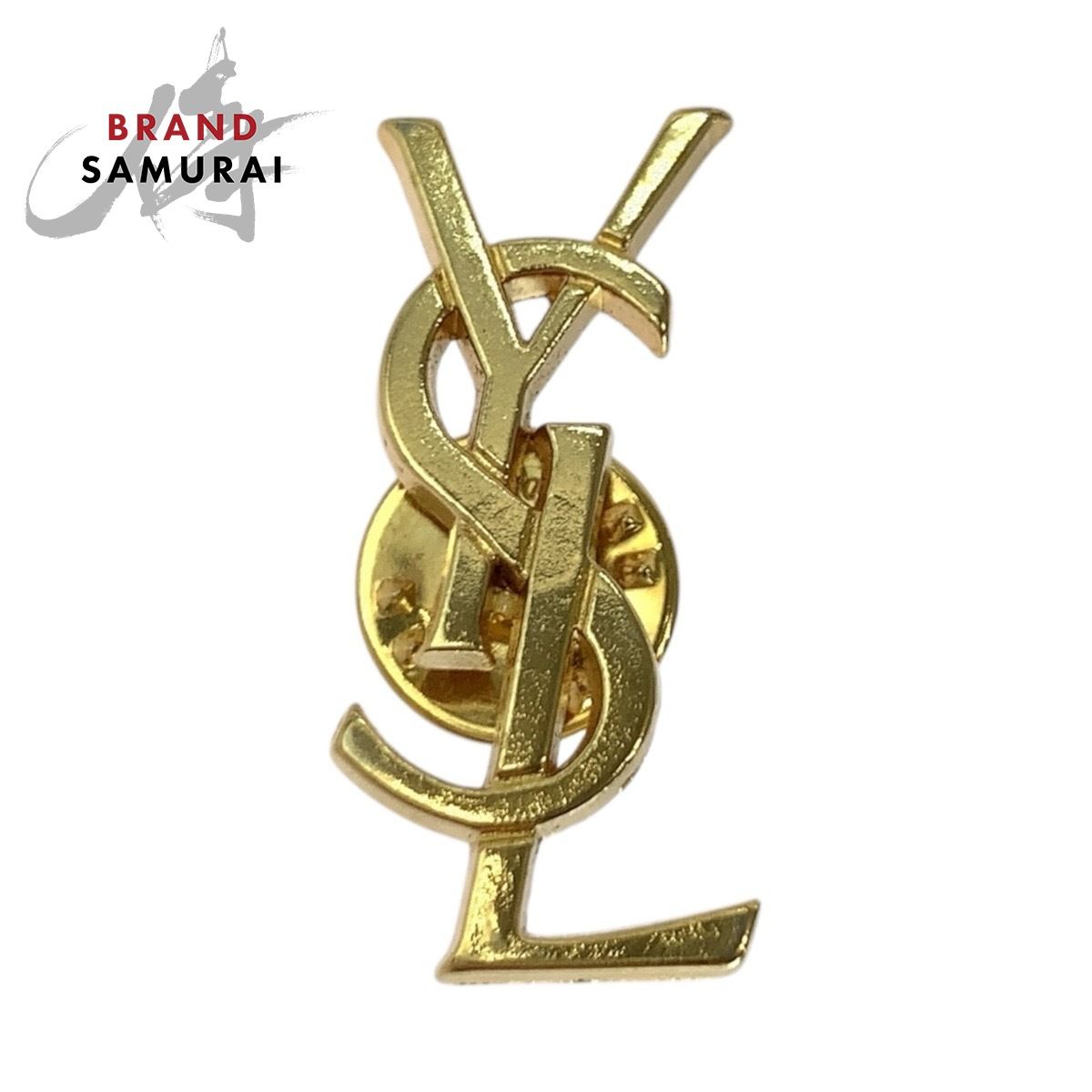 YVES SAINT LAURENT イヴ サンローラン YSL ゴールド メタル ピンバッジ ブローチ レディース 502973