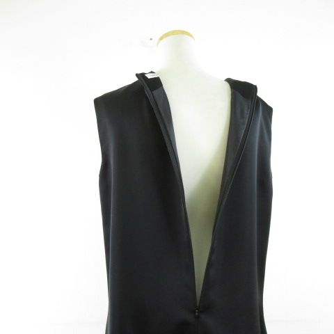 Apaiser lame ノースリーブワンピース ドレス ロング 黒 40 *A280