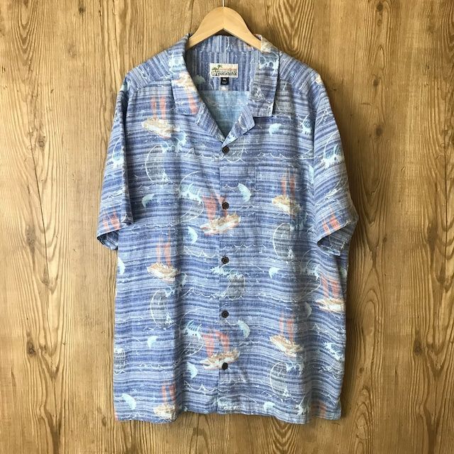 PATAGONIA PATALOHA ヘンプ素材 開襟 アロハシャツ ハワイアン 半袖シャツ ショートスリーブシャツ メンズ XXLサイズ パタゴニア パタロハ ストリート サーフ アメカジ 古着 s24062806