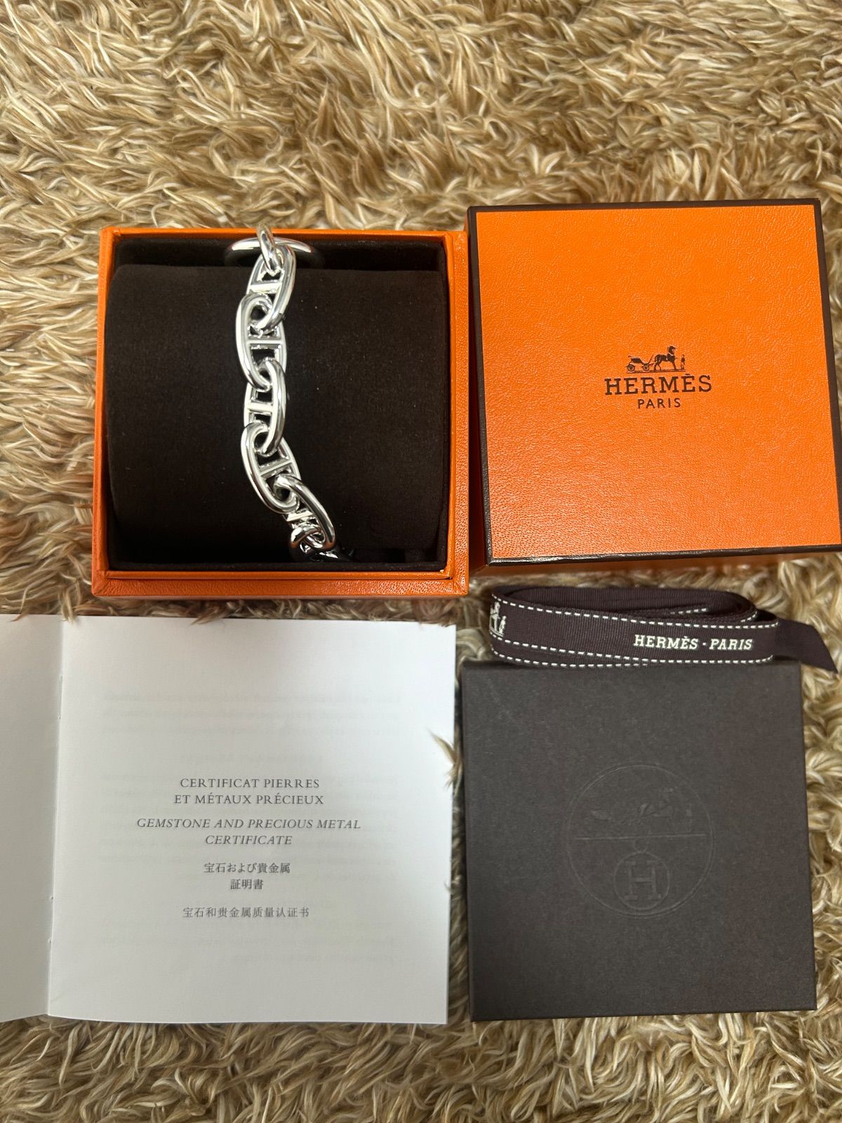 エルメス シェーヌダンクル シルバーブレスレット GM11コマ エルメス