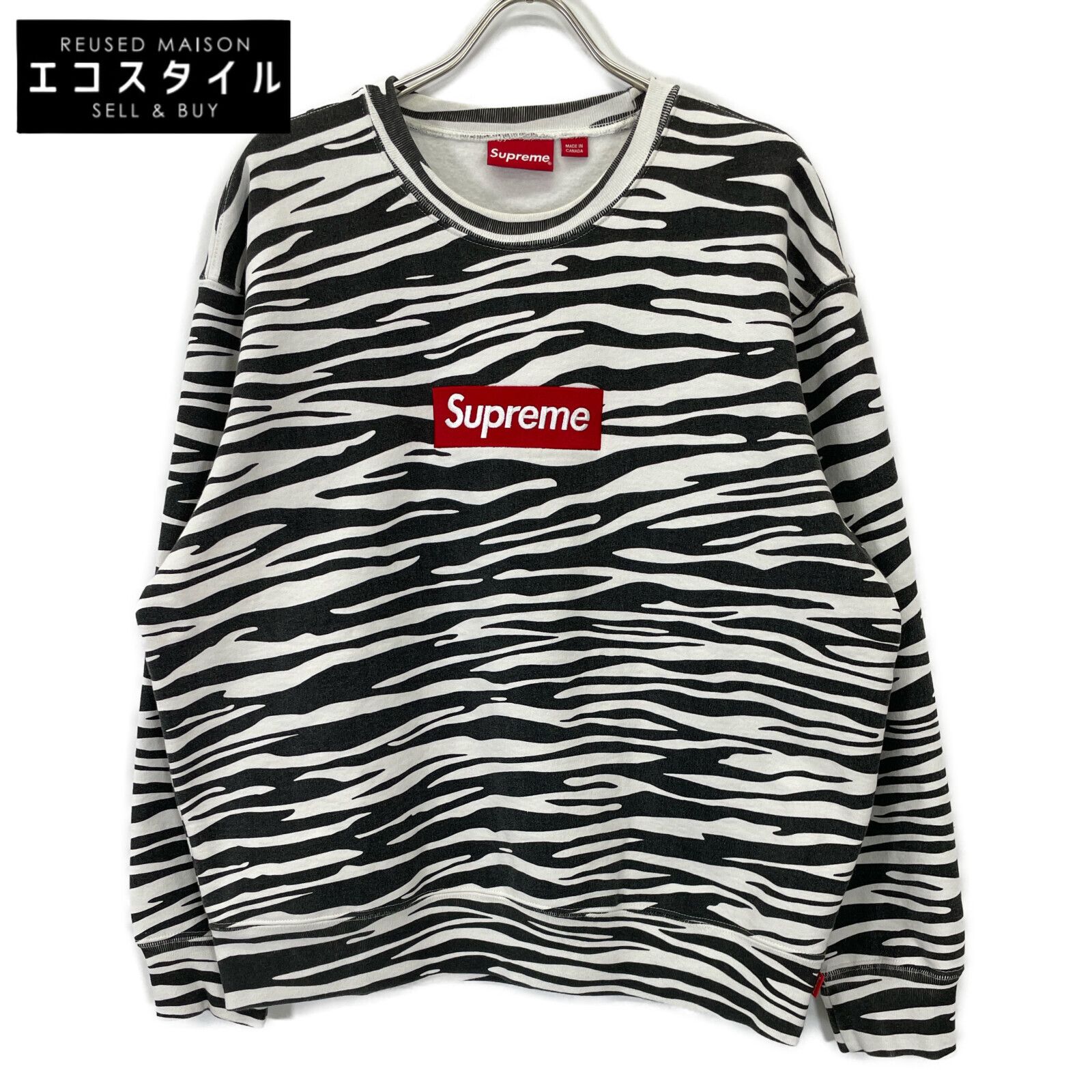 Supreme シュプリーム 22AW Zebra Box Logo Crewneck M