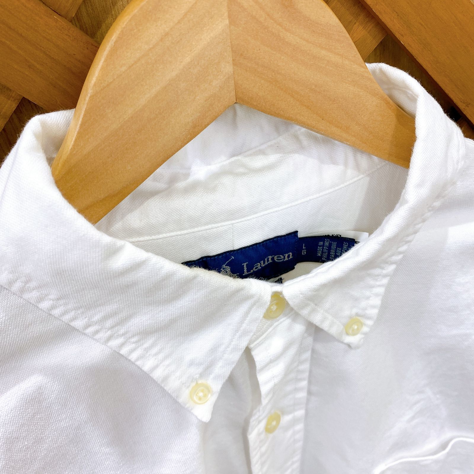 □RALPH LAUREN x BEAMS ビッグオックスフォード シャツ ホワイト L  
