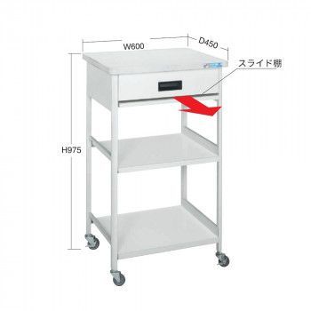 サカエ 伝票ワゴン ポリエステル天板 TIC-640A