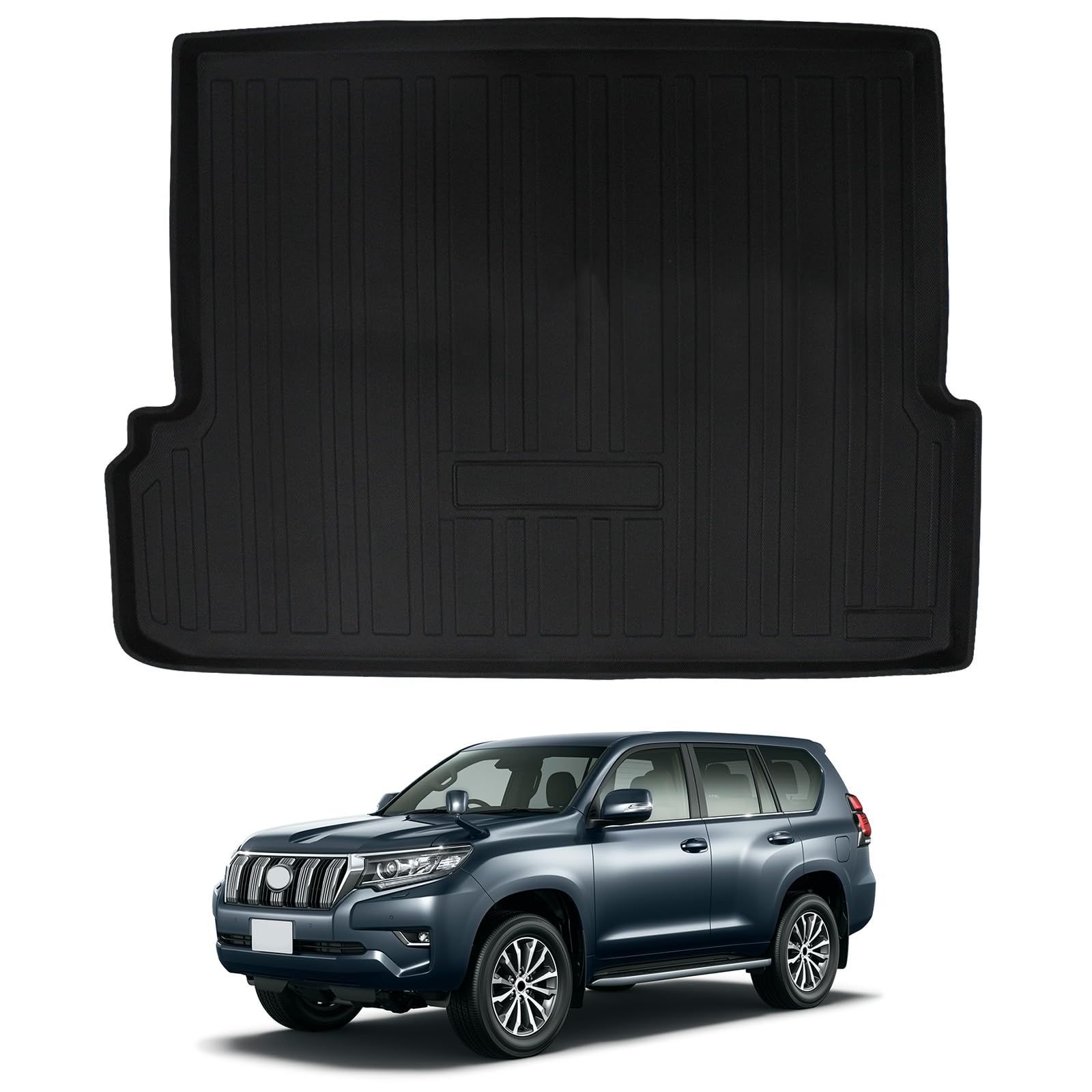 【人気商品】トヨタ ランドクルーザー プラド 150系 7人乗り ラゲッジマット 車種専用設計 TOYOTA PRADO トランクマット ラゲージトレイ TPE素材 防水 耐摩擦 耐汚れ 3Dカーゴマット ラバータイプ 