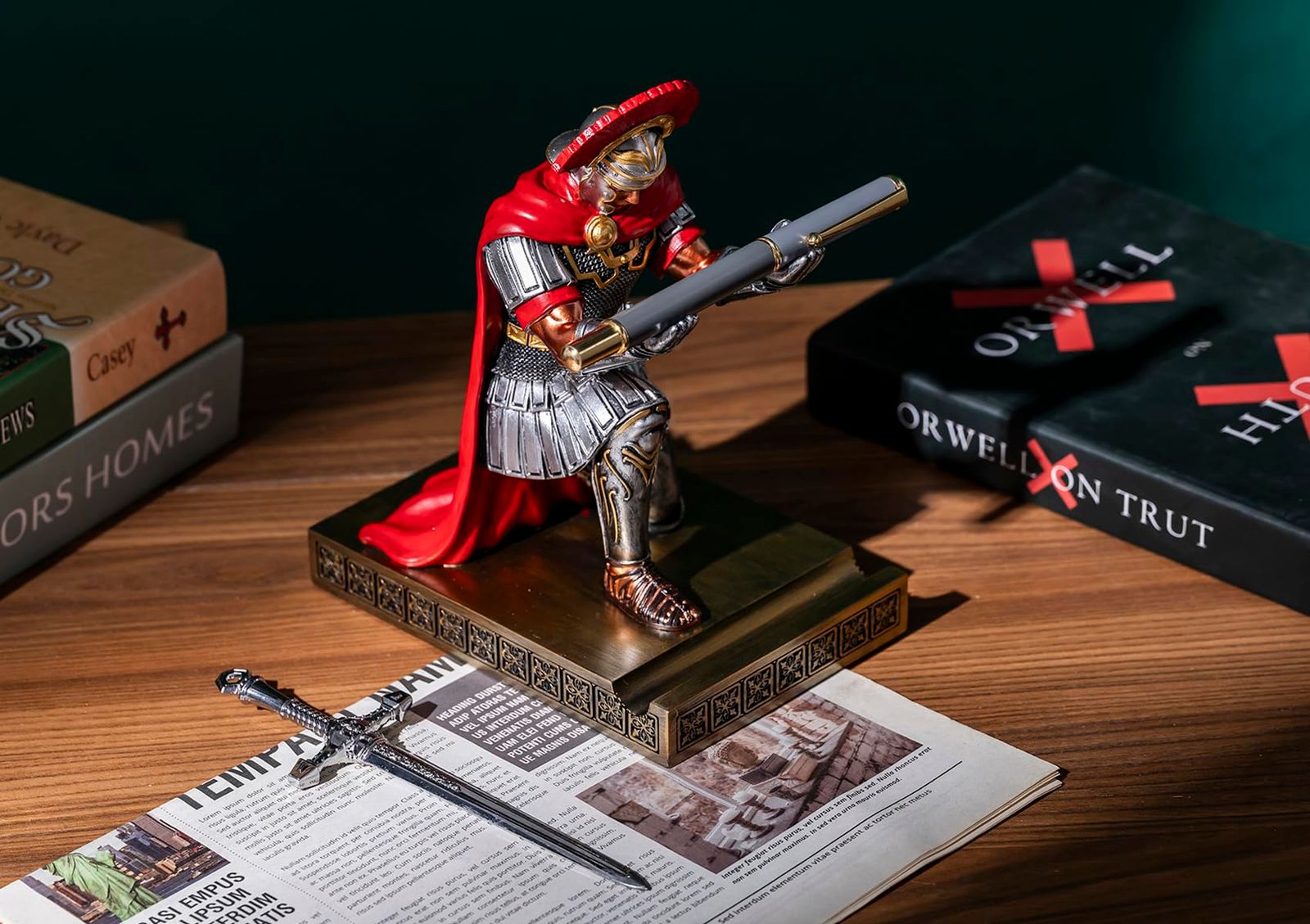 大 シルバー オフィスや自宅へのギフトに デスクオーガナイザー 携帯電話スタンド センチュリオンクロークウォリアーナイトペンホルダー HDMbigmi SKLAD-KIRPICHA_RU