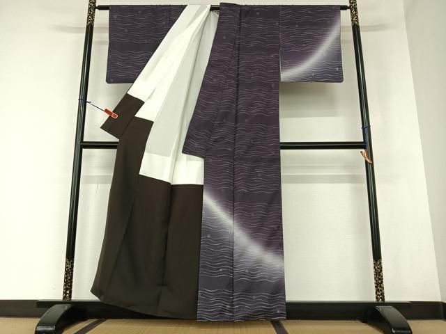 平和屋着物○本場染大島紬 訪問着 草木小紋 雪華 正絹 逸品 AAAZ7375zg