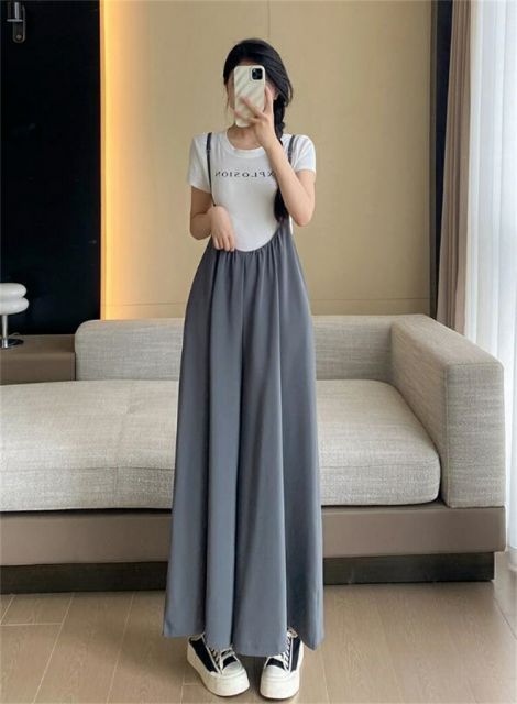 種類8：XL  グレー 韓国ファッション スリム ワイドパンツ サロペット ロングパンツ[K](T)