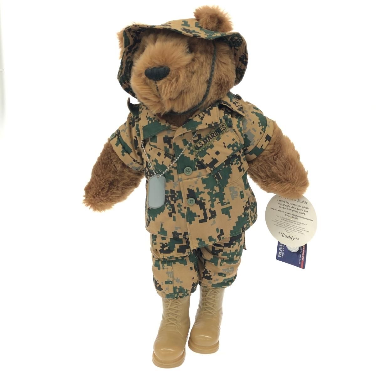 良好  ザベアコレクションヴァンガード テディベア ぬいぐるみ   ブラウン 迷彩/デジカモ/USMC/海兵隊  　240002229991 良好 ザベアコレクションヴァンガード テディベア ぬいぐるみ