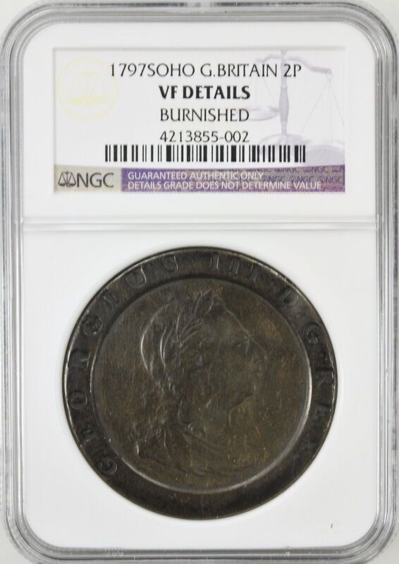 1797 SOHO G. Britain 2 Pence VF Details NGC