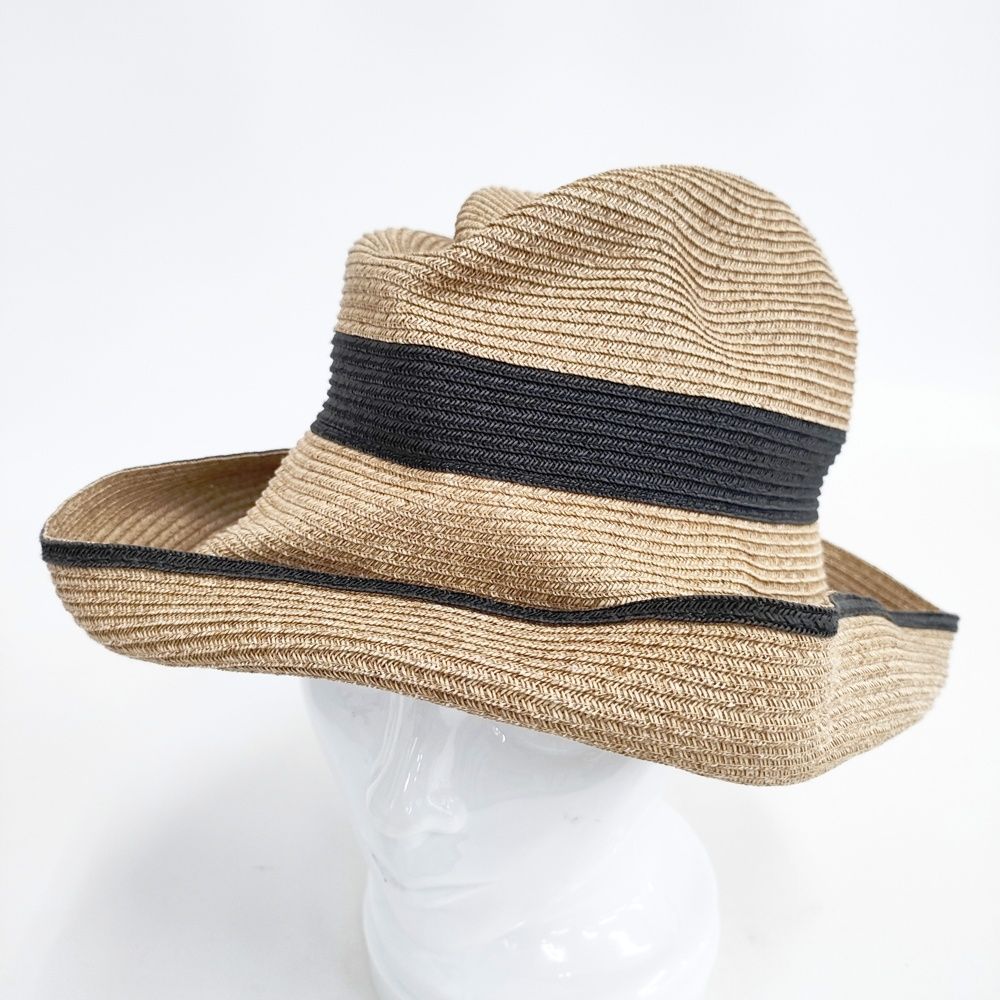 mature ha BOXED HAT 11cm brim switch color line wide