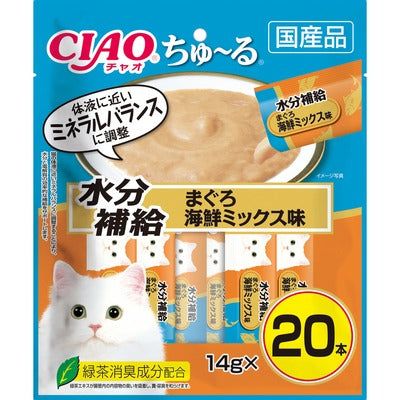 いなば CIAO ちゅーる 水分補給 まぐろ 海鮮ミックス味 14g×20本入り 1ケース16袋