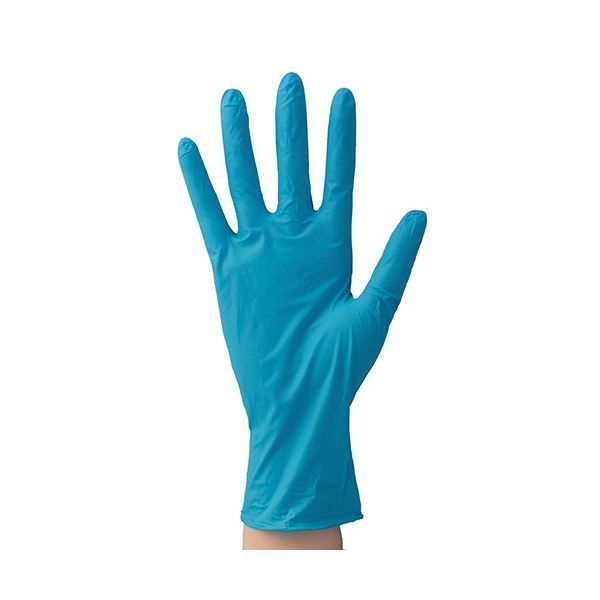 〔まとめ〕 ジャパックス ニトリル手袋 薄手 パウダーフリー L ブルー NBT03 1箱 100枚 〔×5セット〕 使い捨て手袋