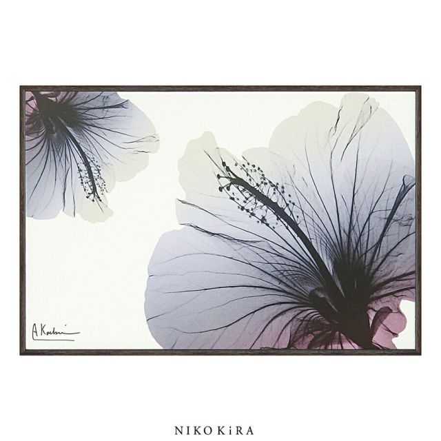 開運絵画　❀アクリルＡ4size額付き絵画❀華 風水開運版画 33AF 吉兆（赤富士飛鶴）吉岡浩太郎 ＜ 絵画と額縁