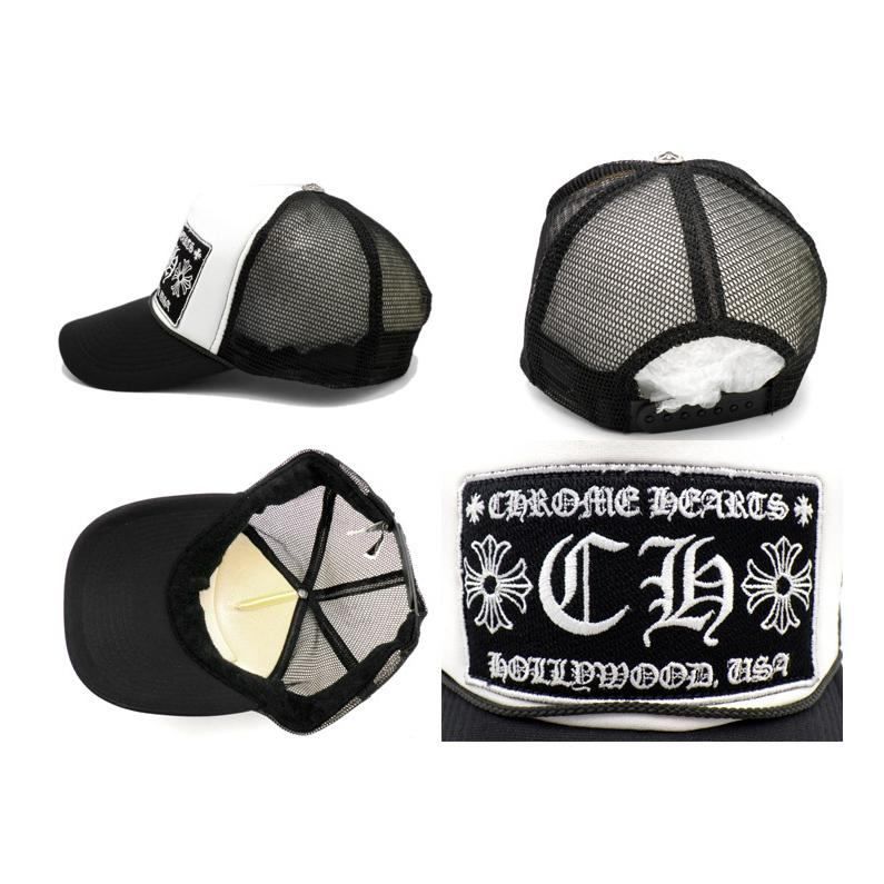 CHROME HEARTS キャップ クロムハーツトラッカーキャップキングタコCHスクロールブラック