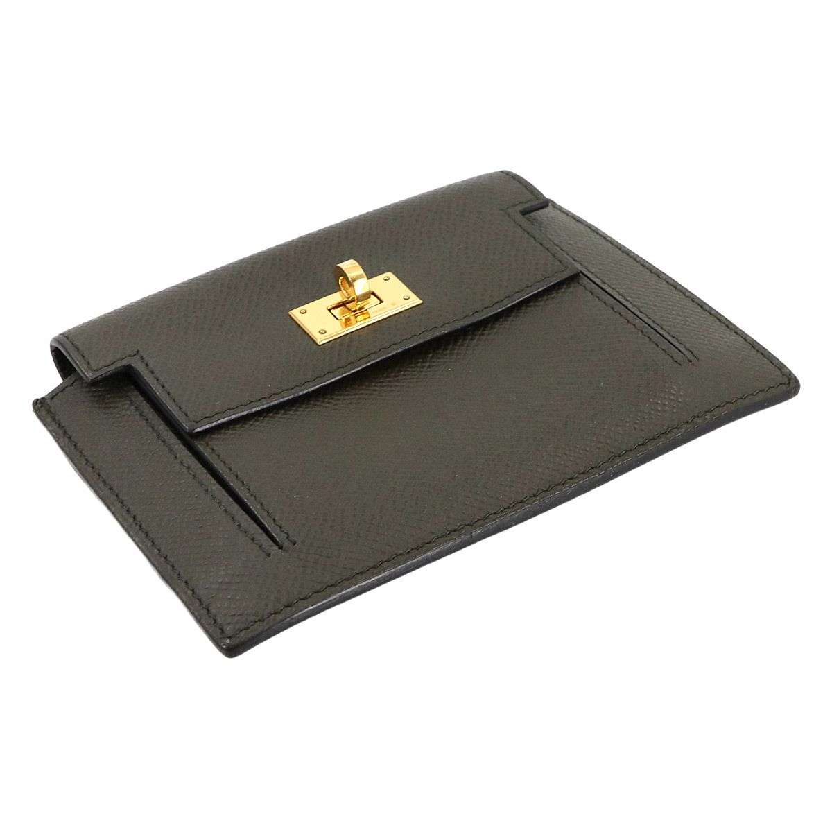 エルメス コインケース レザー GRY ケリーポケット コンパクト
