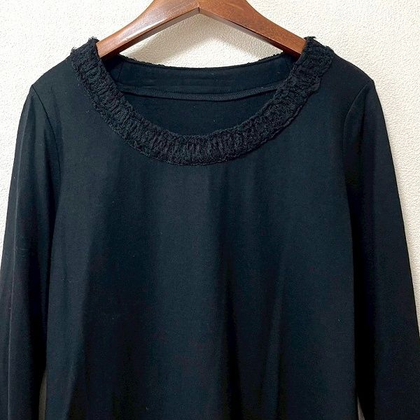  anc インゲボルグ チュニック 9 黒 レース 切替 レディース 942971 長袖 チュニック