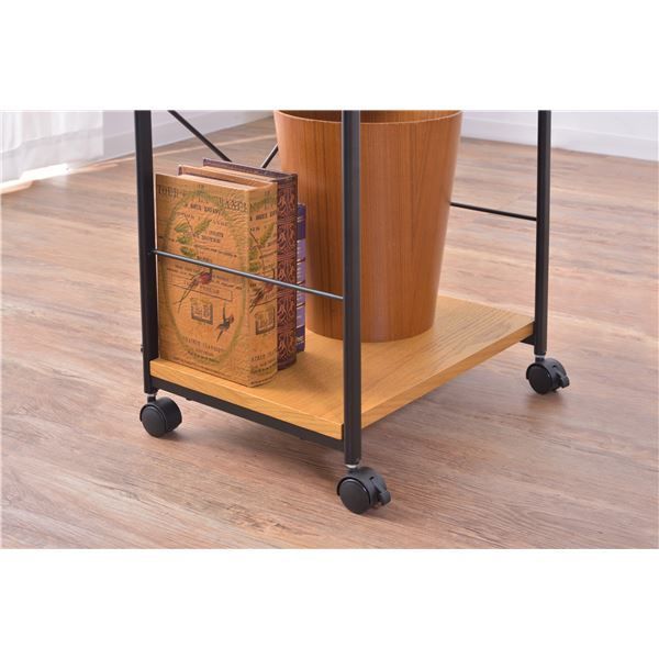 サイドチェスト 袖机 幅45cm ブラック スチール キャスター付き 木目 組立品 リビング 子供部屋 勉強部屋 在宅ワーク MARWIL-DEMENAGEMENTS_CH