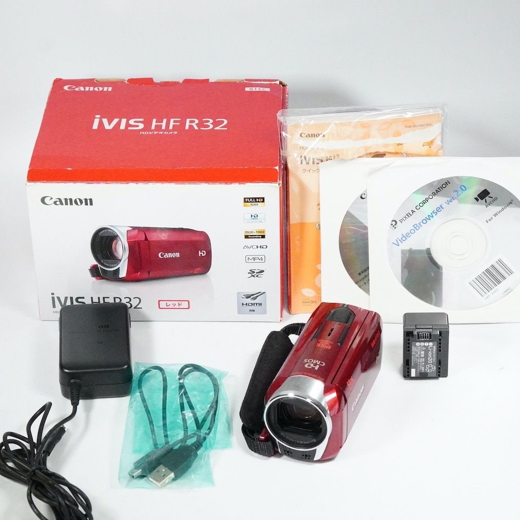 Canon キャノン iVIS HF R32 レッド 元箱 返金保証 |1998