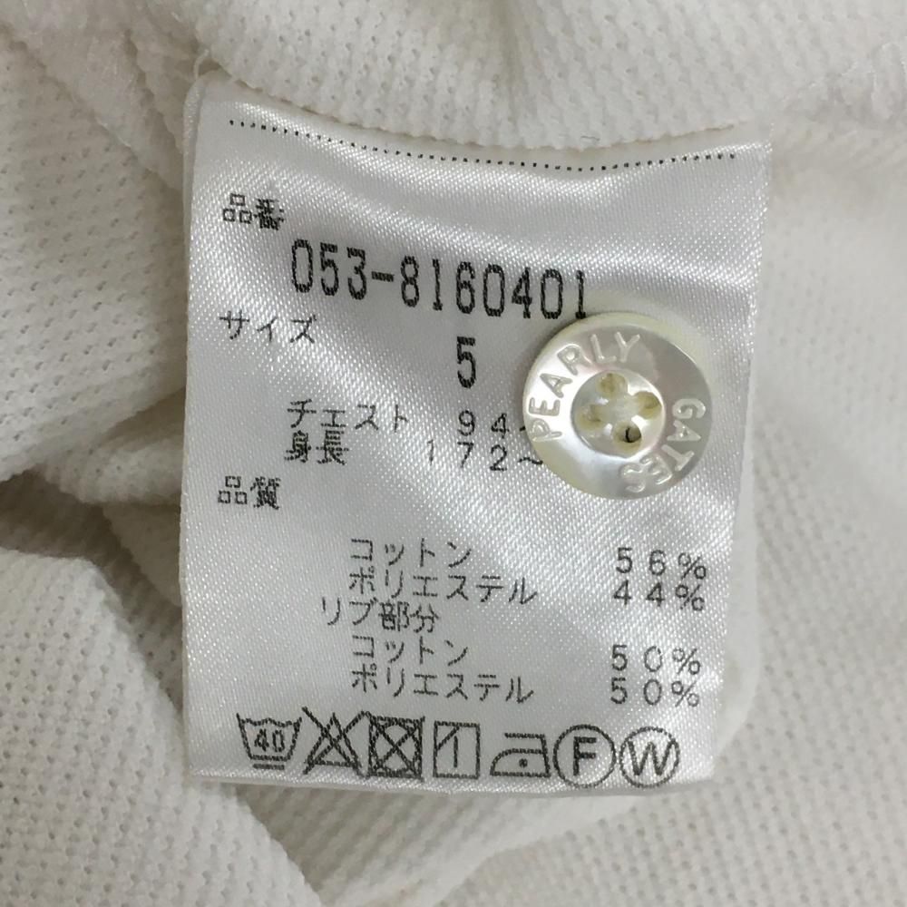 パーリーゲイツ 半袖ポロシャツ 白 刺しゅうワッペン メンズ 5(L