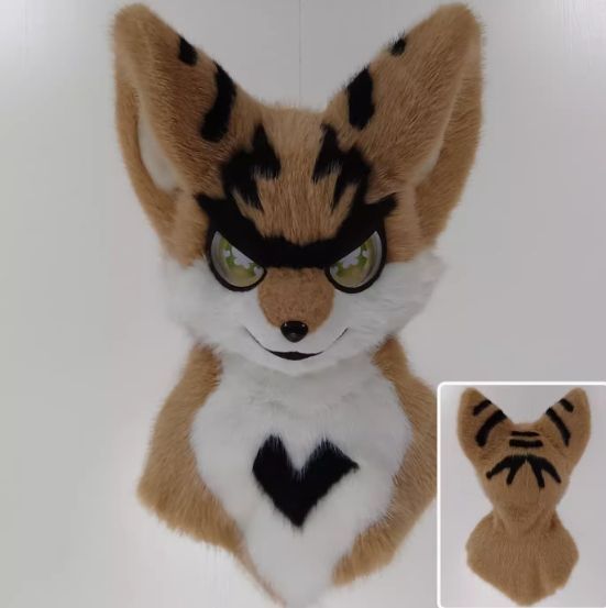 着ぐるみヘッド 犬 短毛タイプ NO.5 茶色 全頭ヘッド ケモノ マスク ファースーツ ぬいぐるみ コスプレ コスチューム kigurumi
