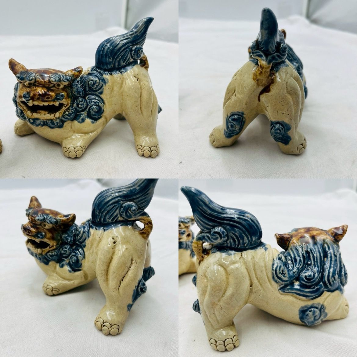 【上作品❗】沖縄の焼物　琉球壺屋焼　作家物　シーサー飾り　練込文　カラカラ　徳利 上作品❗】沖縄の焼物 琉球壺屋焼 作家物 シーサー飾り 練込文